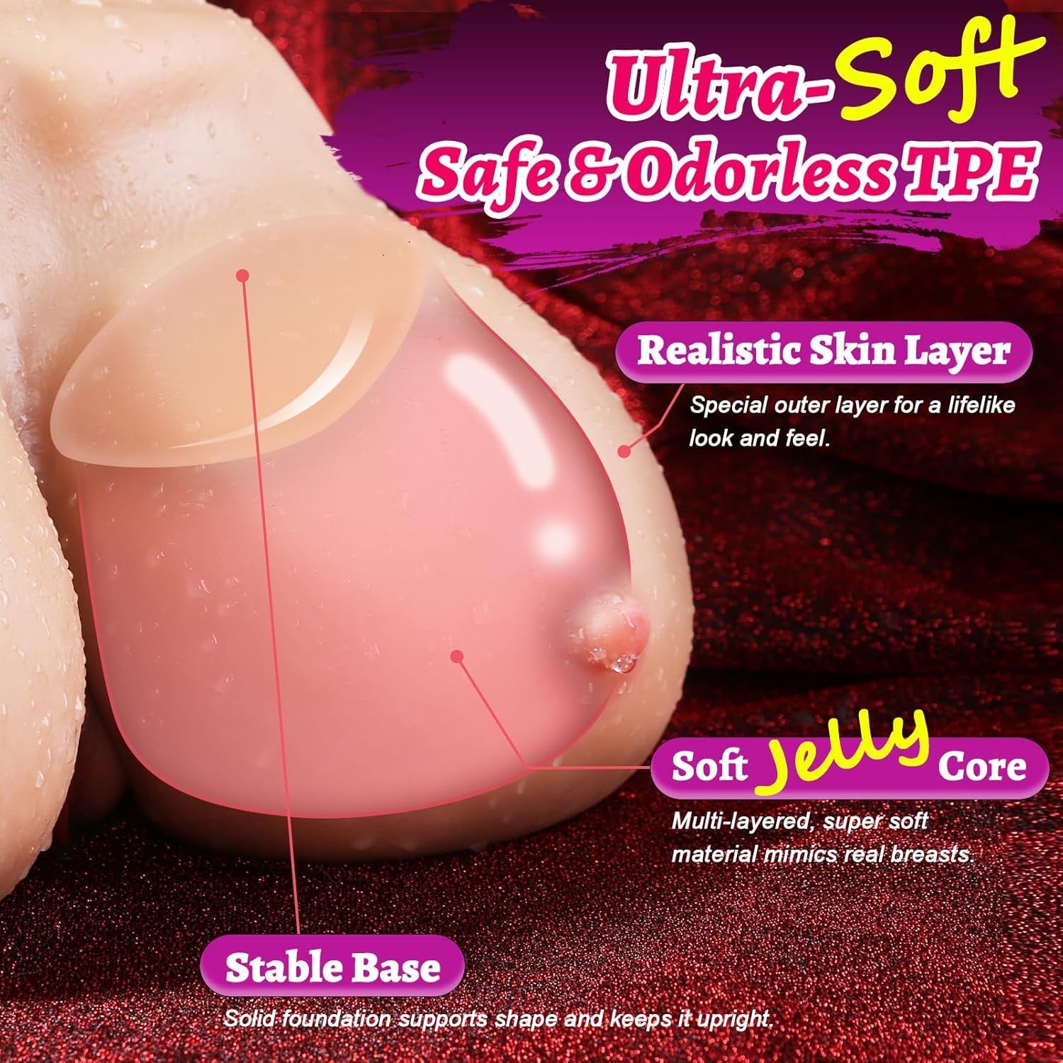 8lb Life Size Breast Torso with Soft Jelly Feel