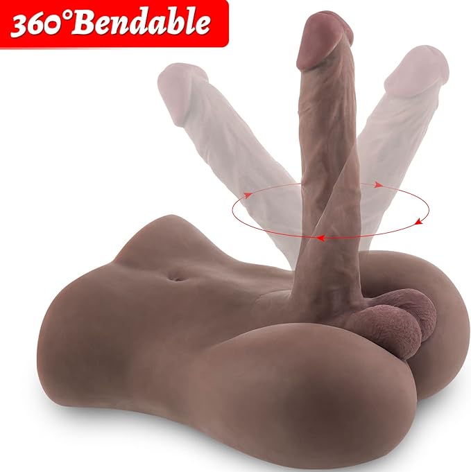 Realistic Torso Sex Doll with Flexible Dildo