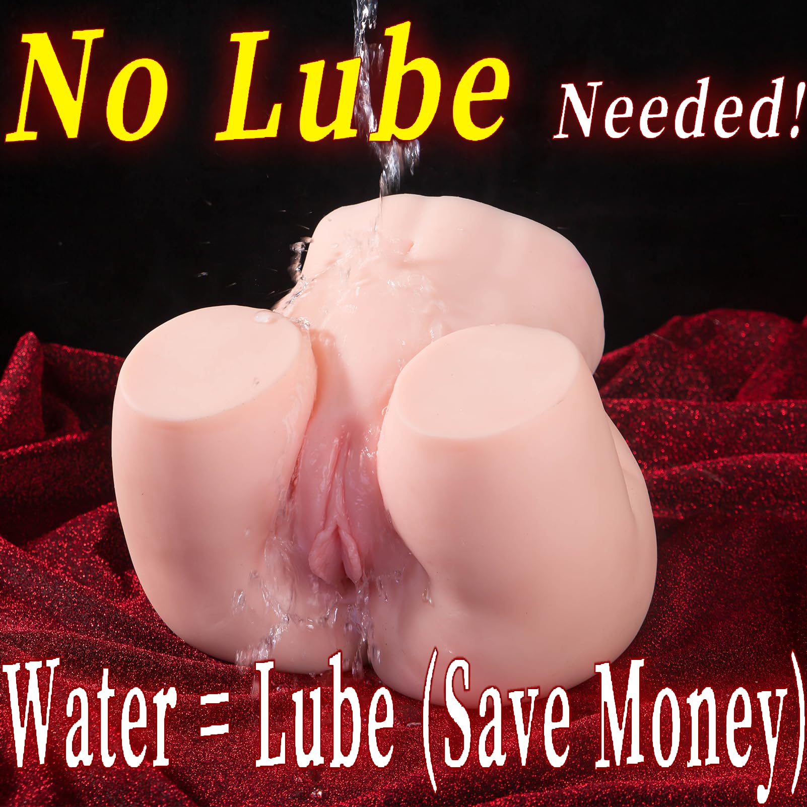 Self-Lubricating Butt Torso Stroker with Dual Channel Design