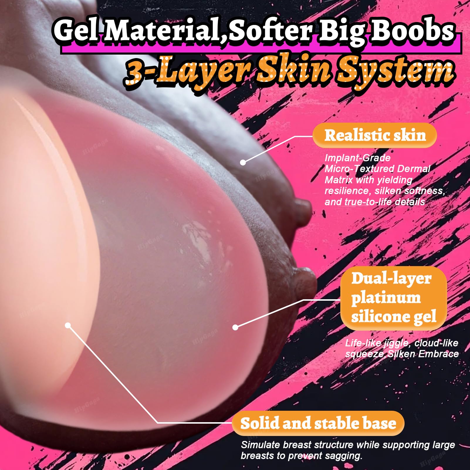 Realistic Soft Jelly Breast Torso Toy for Men