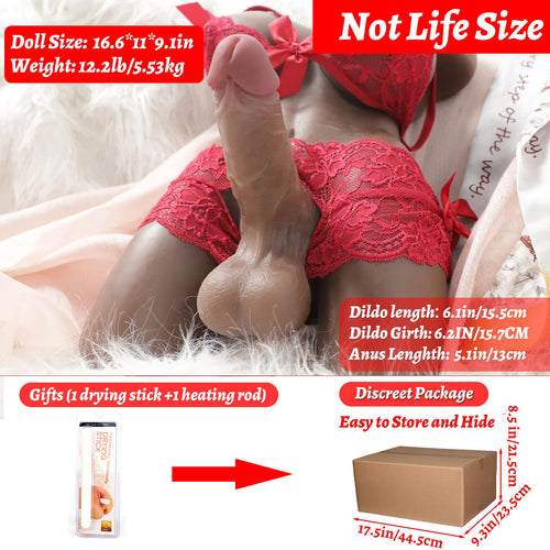 12.1LB Unisex Realistic Torso Doll with Flexible Dildo