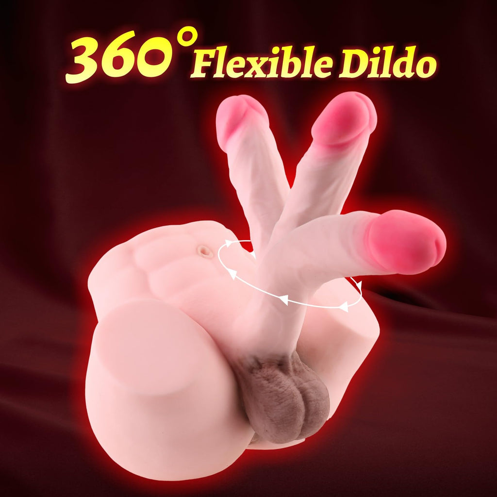 Realistic Male Torso Sex Doll with Flexible Dildo