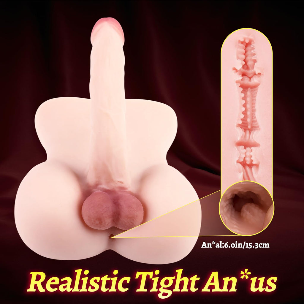 Realistic Torso Sex Doll with Flexible Dildo