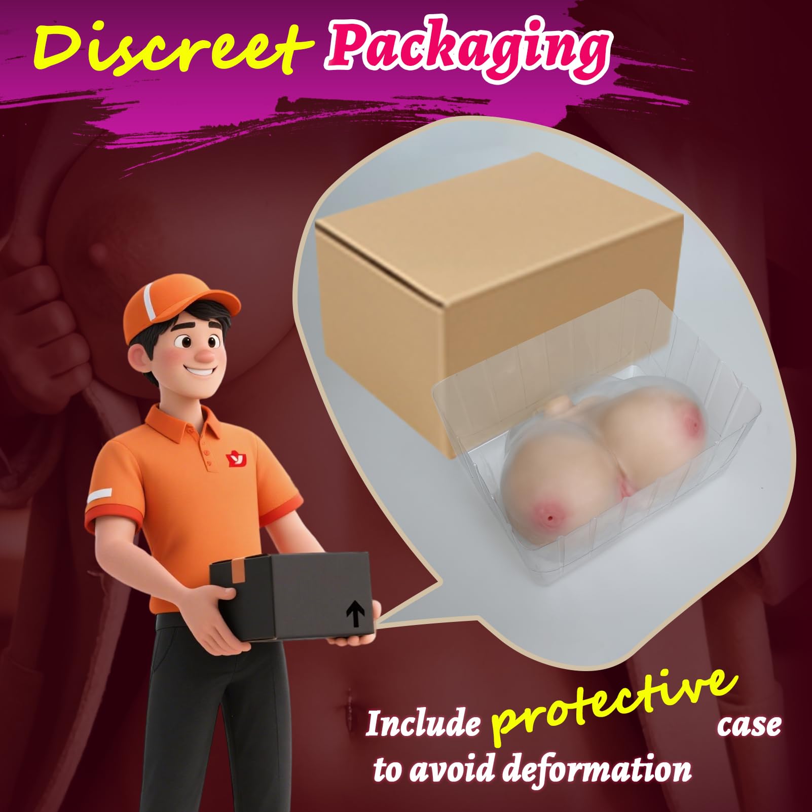 Life Size Soft Jelly Breast Torso Toy for Men