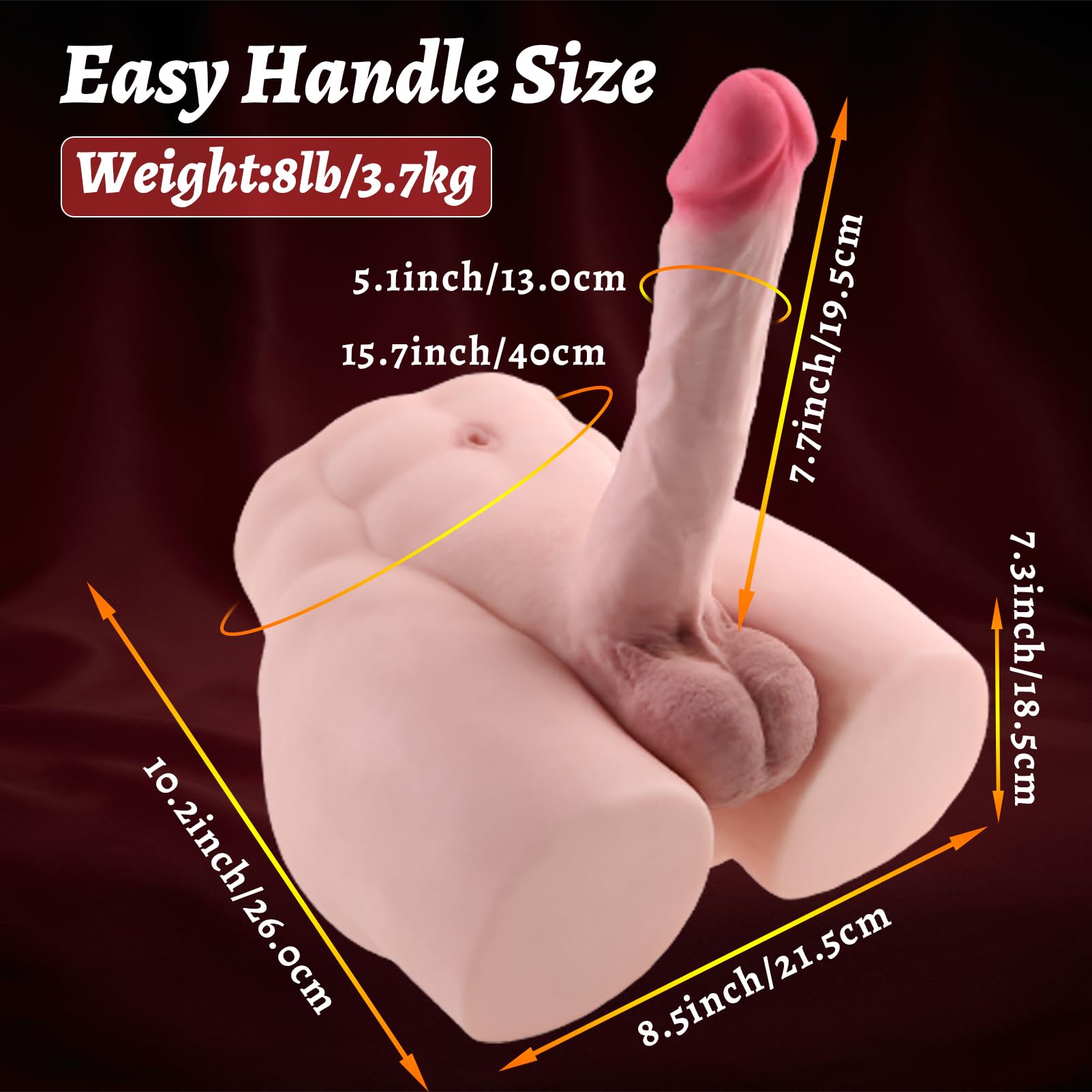 Realistic Male Torso Sex Doll with Flexible Dildo