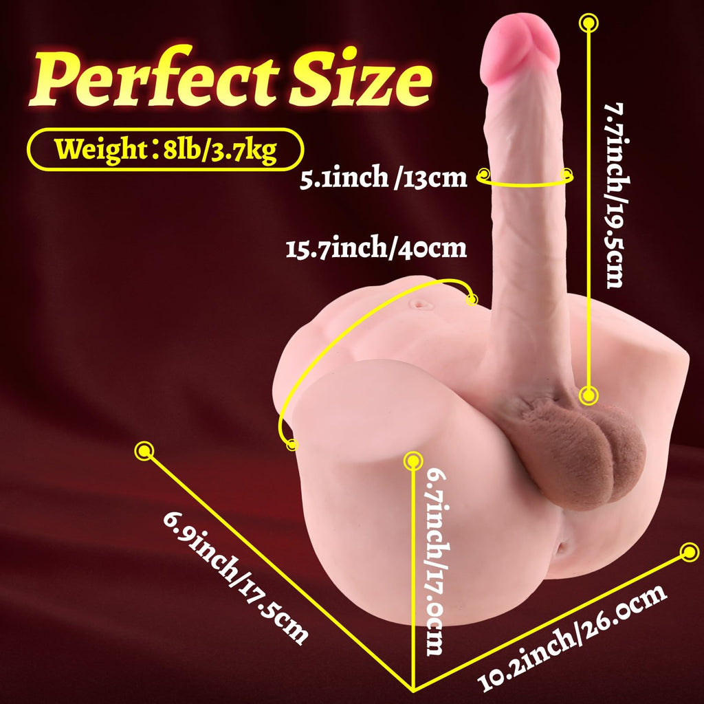 Realistic Male Torso Sex Doll with Flexible Dildo
