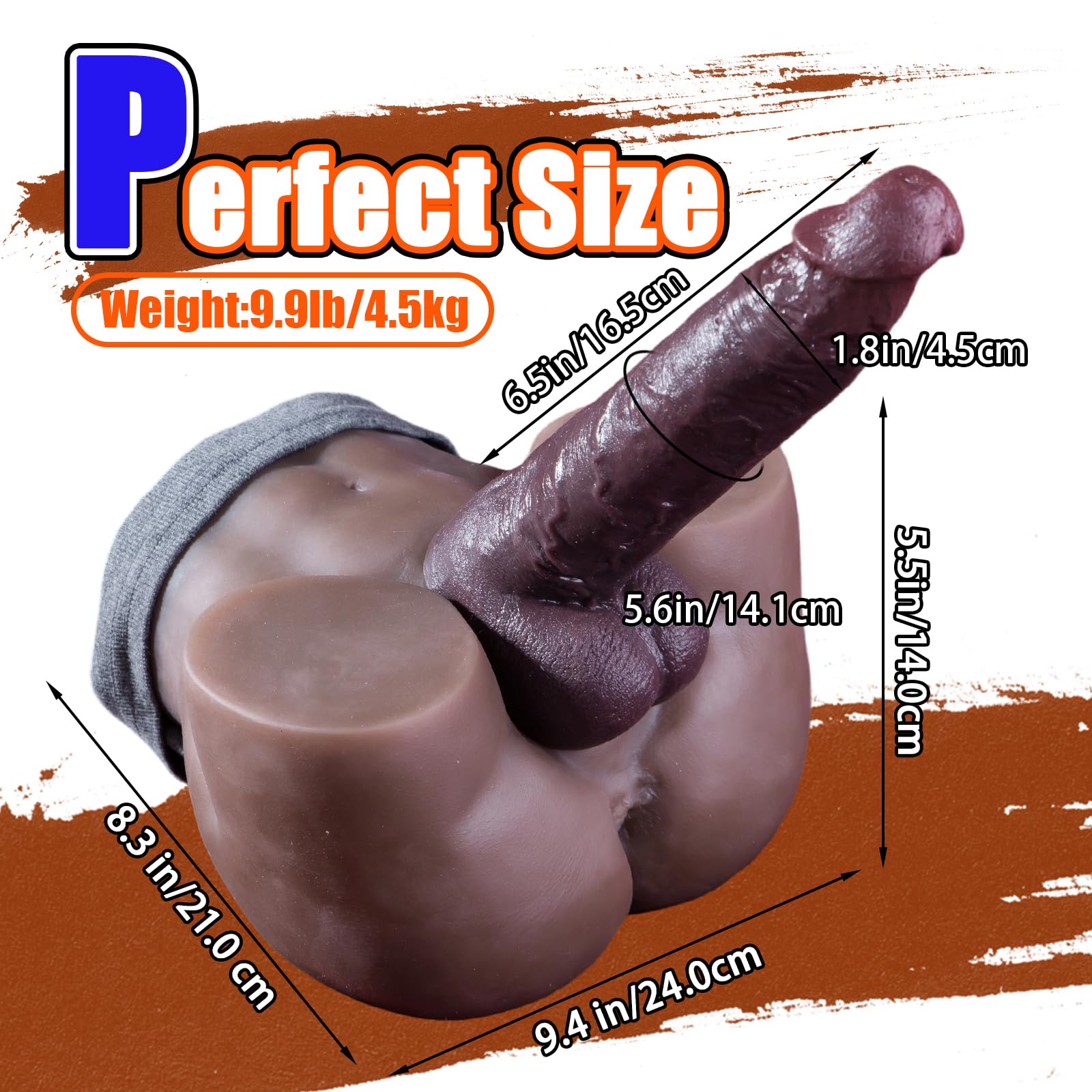 Realistic Torso Sex Doll with Flexible Dildo