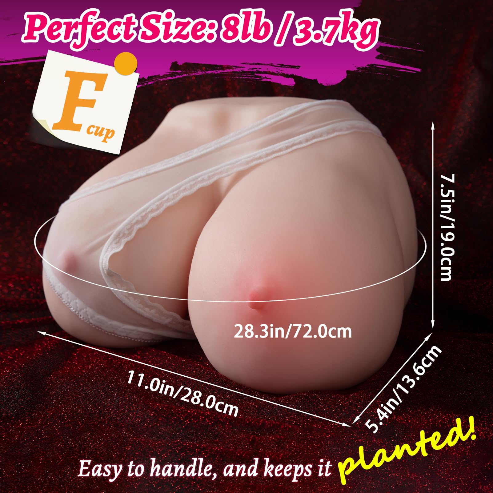 8lb Life Size Breast Torso with Soft Jelly Feel